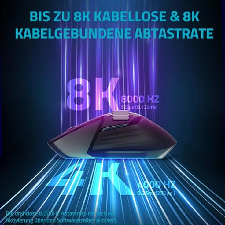 Rapoo VT0Mini, 26000 DPI Gaming Maus mit 2.4 GHz, 650 IPS, 50G, Schwarz – Bild 3