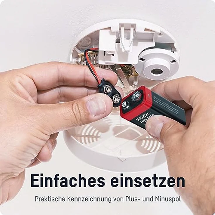 2 ANSMANN Alkaline longlife Rauchmelder 9V Block Batterien - Premium Qualität für höhere Leistung, 9V Batterie ideal für Feuermelder, Bewegungsmelder, Alarmanlagen & Kohlenmonoxid Warnmelder – Bild 6