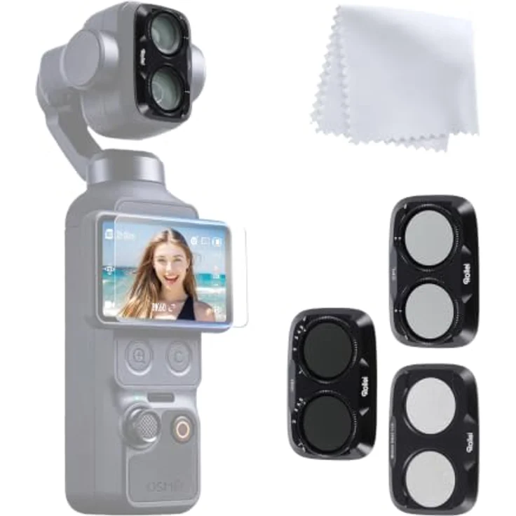 Rollei Filter-Set CPL, Vario-ND2-32 & Black Mist für DJI Osmo Pocket 4P, optimiert für Dual-Kamera-System, schnelle Montage, optisches Glas mit Nano-Beschichtung – Bild 1