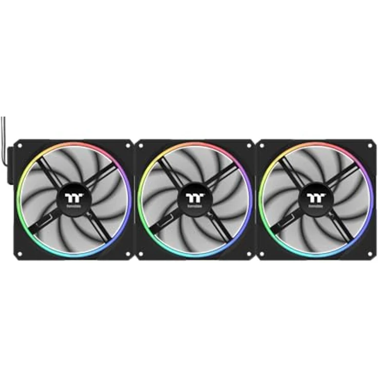 Thermaltake TS120 EX RGB Fan Black, Gehäuselüfter 3er Pack mit RGB-Beleuchtung, Schwarz – Bild 6