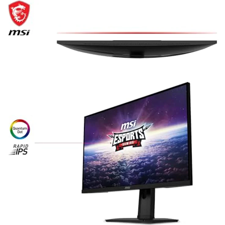 MSI G274PFDE 27 Zoll (69 cm) Gaming Monitor, FHD (1920x1080), Rapid IPS, 180Hz, 1ms, Flat, G-Sync Compatible, HDR Ready, HDMI, DisplayPort, schwarz – Bild 2