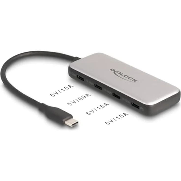 DeLOCK USB Type-C Hub 10Gbps mit 4x USB-C Anschlüssen und PD 85 Watt – Bild 2