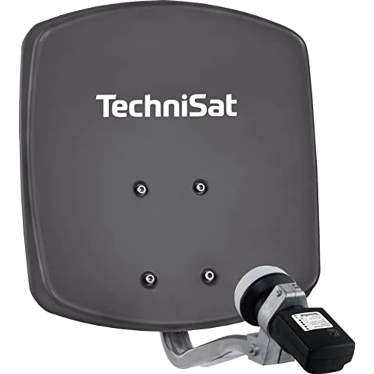 TechniSat DIGIDISH 33 – Satelliten-Schüssel für 1 Teilnehmer (33 cm kleine Sat Anlage - Komplettset mit Wandhalterung und Satfinder V/H-LNB) grau – Bild 1