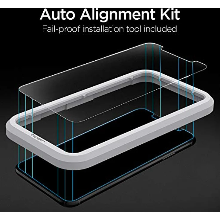 Spigen AlignMaster Displayschutzfolie, 2er Pack, kompatibel mit iPhone 11 und iPhone XR, kratzfest, 9H Härte, Hüllenfreundlich, transparent – Bild 2