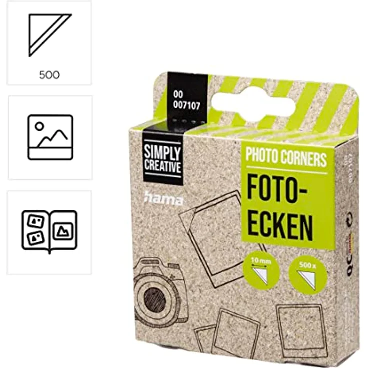 Hama Fotoalbum Hama Fotoecken-Spender 00007107 500 St., Transparent/Weiß, selbstklebend, archivierungssicher, säure- und lösemittelfrei – Bild 2