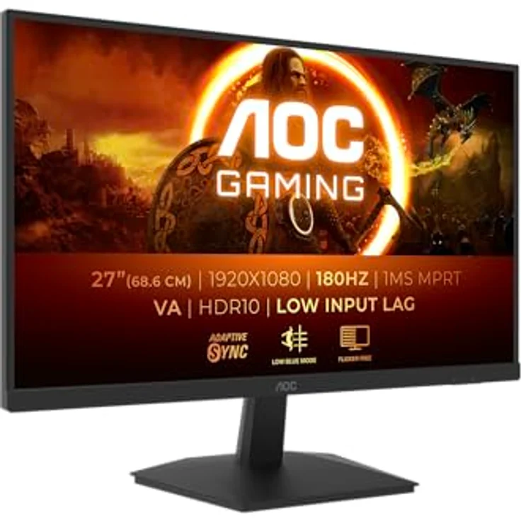 AOC Gaming 27G15N2-27 Zoll FHD Monitor, 180 Hz, 1ms, AdaptiveSync schwarz, mattes Display, VA Panel – Bild 1