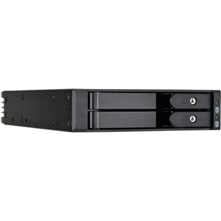 Silverstone FS202B-V2, 3,5’’ Geräteschacht für zwei 2,5’’ SAS/SATA Hot-Swap-Einschübe, Voll-Aluminiumgehäuse mit Haarstruktur-Oberfläche, inklusive Sicherheitsverschluss und Laufwerkstatus-LED – Bild 5