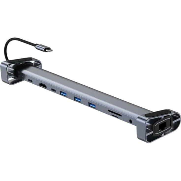 H36CS 11 in1 USB C Docking Station Halterung USB C Adapter mit 4K HDMI, 3 USB 3.0, USB Typ C Stromversorgung, PD Laden, SD/TF Kartenleser, Ethernet, 3,5 mm Audio Buchse kompatibel mit MacBook Pro/Air – Bild 3
