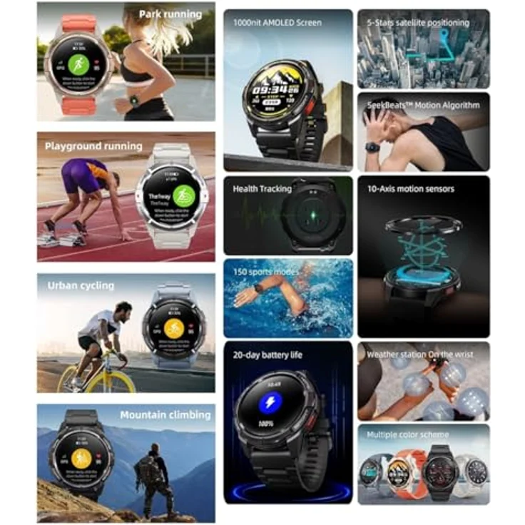 Mibro Gs Active Smartwatch Schwarz Schwarz One Size, AMOLED-Display, lange Akkulaufzeit – Bild 8