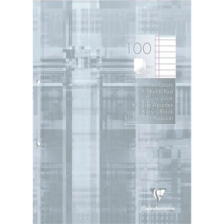 CLAIREFONTAINE Notizblock 5814C, liniert, A4, 100 Blatt, 2-fach Lochung, satiniertes Papier