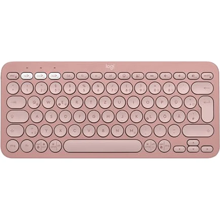 Logitech Pebble Keys 2 K380s, kabellose Multi-Device Bluetooth-Tastatur mit anpassbaren Sondertasten, schlank - mobil, Easy-Switch für Windows, macOS, iPadOS, Android, ChromeOS, Deutsches QWERTZ,Rosa – Bild 1