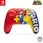 PowerA Nano Verbesserter kabelloser Controller für Nintendo Switch - Mario-Siegmini, Bluetooth 5.0-Technologie, ergonomische Hülle, Bewegungssteuerungen, LED-Anzeige