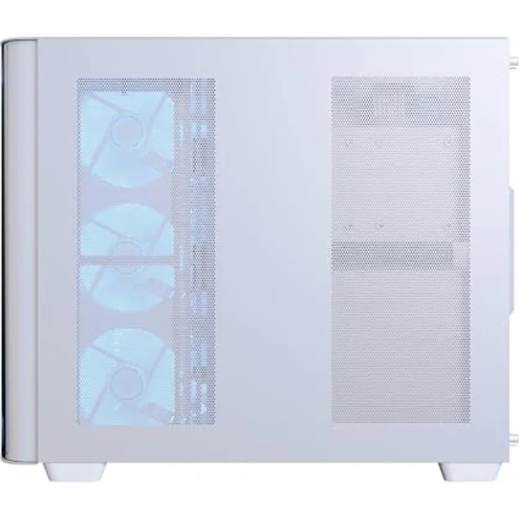 Aerocool PC-Gehäuse Aerocool P500C-G-WT-v1, Tower-Gehäuse, Tempered Glass x 3, ARGB-Lüfter, Micro-ATX/Mini-ITX, 450 mm Grafikkarten Unterstützung, 162 mm CPU-Kühler, 3 SSD-Steckplätze, 2 HDD-Laufwerksschächte, Schwarzweiß – Bild 2