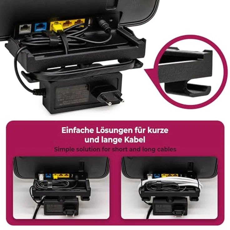 Mobilefox Wandhalterung Steckdosenhalterung für Telekom Speedport Smart 4 | 4 Plus | 4R Router, WLAN Halterung mit Kabelmanagement und einfacher Installation ohne Bohren – Bild 4