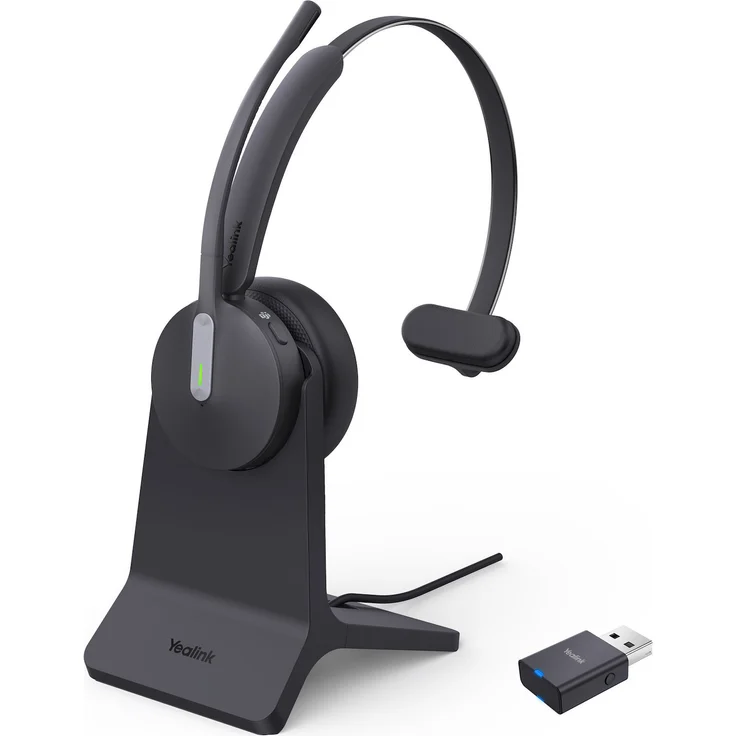 Yealink WH64 DECT Hybrid Mono Headset, Microsoft Teams zertifiziert, mit Ladestation, optimiert für kabellose Freiheit und Flexibilität