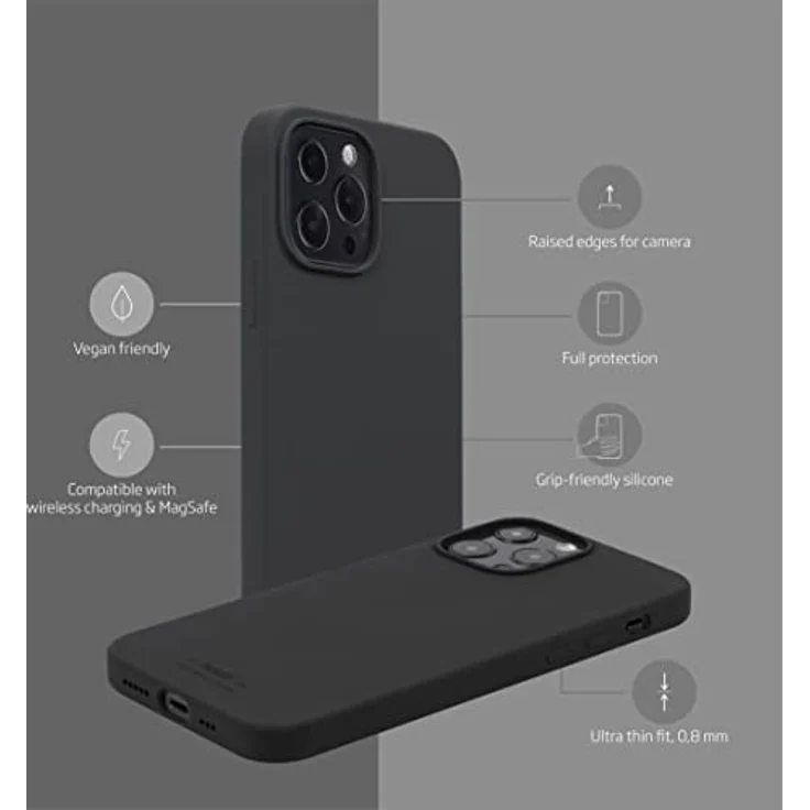 holdit Silikonhülle iPhone 11/Xr (6,1”) - 0,8mm Ultra dünn Schwarz, Trendy Slim Silicone Case, Vollschutz mit erhöhter Kante für Kameraschutz – Bild 2