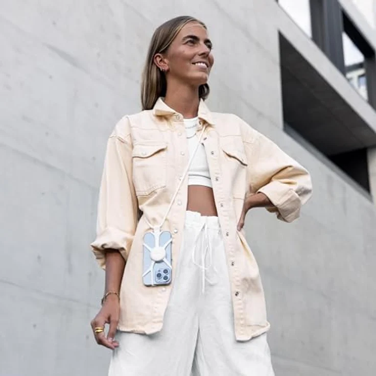 Vonmählen Infinity Plus White, Smartphone Halterung mit 2-in-1-Funktion, stufenlos verstellbar bis 150 cm, kompatibel mit Handyhüllen, Weiß – Bild 3