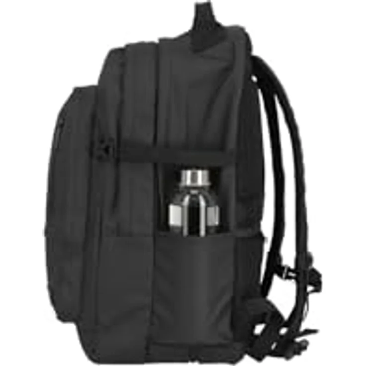 Travelite BASICS Rucksack, wasserabweisend mit gepolstertem Laptop Fach für 15,6 Zoll, Aufsteckfunktion, Schwarz, 28 Liter, 900 Gramm – Bild 3