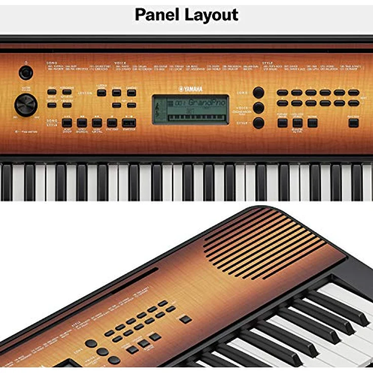 Yamaha PSR-E360MA, Home-Keyboard mit 61 Tasten, 3-stufige Übungen, Nussbaumholzdekor, Anschlagdynamik, Aufnahmefunktion – Bild 4