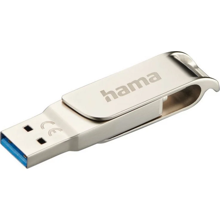Hama C-Rotate Pro, USB-C 3.1/3.0 USB-Stick (USB 3.1, OTG) in edlem Silber – Bild 1