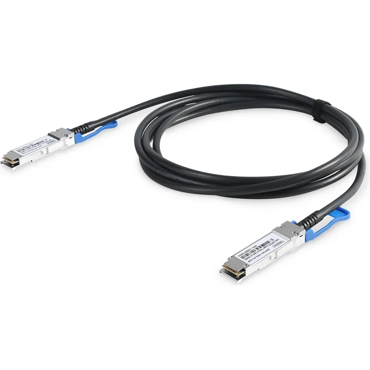 Digitus 100G QSFP28 DAC Kabel, 2m, Transceiver, Schwarz - Ideal für schnelle und energieeffiziente Verbindungen in Rechenzentren