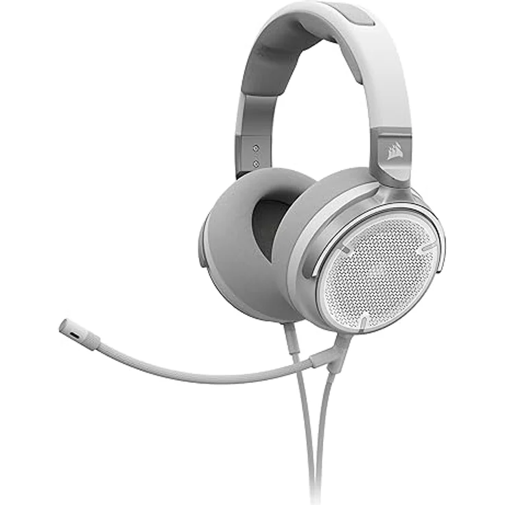 Corsair Virtuoso PRO Kabelgebundenes Open Back Gaming Headset - Abnehmbares Unidirektionales Mikrofon - 50mm Graphene Treiber - 20Hz-40 kHz Frequenzgang - Weiß – Bild 1