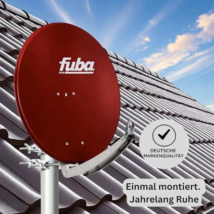 Fuba DAA 780 R, 74x84cm Satellitenschüssel aus Aluminium, rot, mit PremiumX Quad LNB und 8x F-Steckern – Bild 7