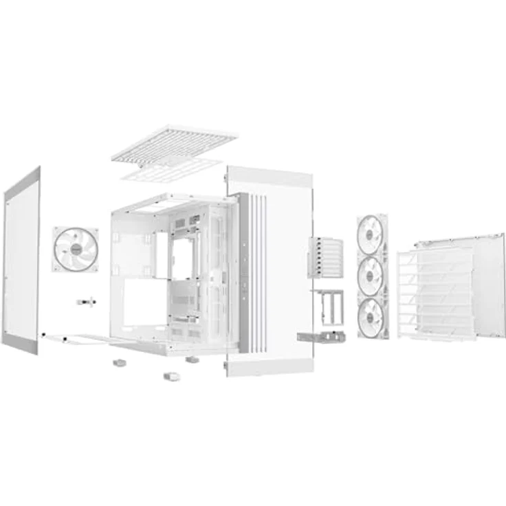 be quiet! Light Base 900 FX White PC-Gehäuse, Panorama-Blick, Dual Chamber Design, 4 Light Wings PWM White Lüfter, ARGB LED-Streifen – Bild 5
