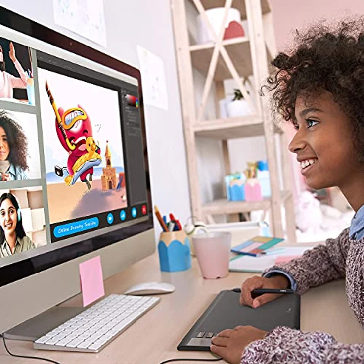 UGEE M708 Zeichentablett für PC, 10 x6 Zoll Grafiktablett ohne Display, 8192 Druckstufen, 266RPS OSU Stifttablett, Zeichenpad mit Stift (Win/Mac/Chrome OS/Linux) – Bild 5