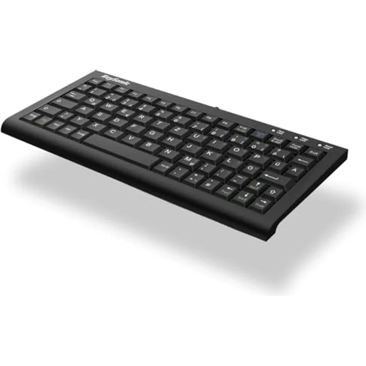 KeySonic TAS ACK-3401U, Kompakte Corded Tastatur (UK) mit SoftSkin Tasten, schwarz, kompatibel mit Windows & MacOS