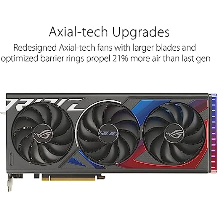 ASUS ROG Strix GeForce RTX 4060 8GB OC Edition GDDR6 Gaming Grafikkarte (NVIDIA RTX4060 DLSS3, PCIe 4.0, 1x HMDI 2.1a, 3X DisplayPort 1.4a, Aura Sync RGB Beleuchtung, ROG-STRIX-RTX4060-O8G-GAMING) – Bild 2