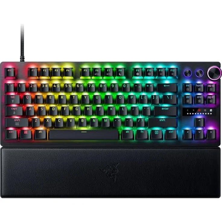 Razer Huntsman V3 Pro Tenkeyless, PC-Gaming Tastatur mit 8KHz HyperPolling, analogen optischen Switches, anpassbarem Auslösebereich 0,1-4,0mm, Snap Tap, Rapid Trigger, QWERTY US Layout | Schwarz – Bild 1