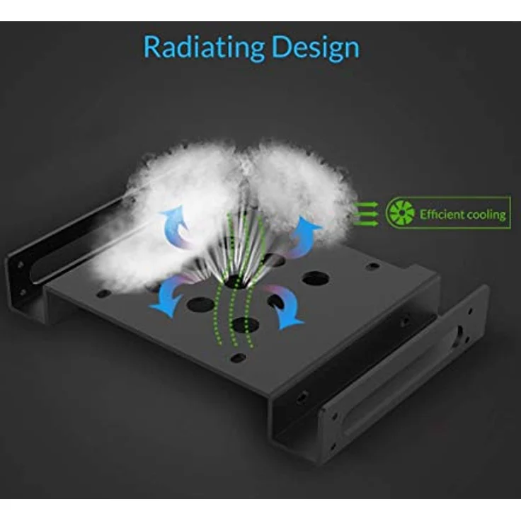 ORICO Aluminium 2,5'' / 3,5'' auf 5,25'' interner Festplattenadapter Konverter Einbaurahmen Wechselrahmen für 2,5-/3,5-Zoll SATA / IDE HDD oder SSD, für Desktop-PC Computer CD-/DVD-ROM (Schwarz) – Bild 5
