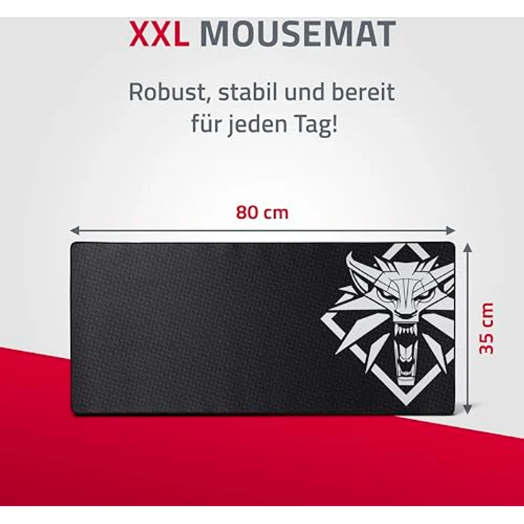 Dpi Merchandising The Witcher Mousemat "Signs" (XXL), komfortable Mausmatte mit rutschfester Naturkautschukunterlage, 80 x 35 cm, langlebige Qualität – Bild 2