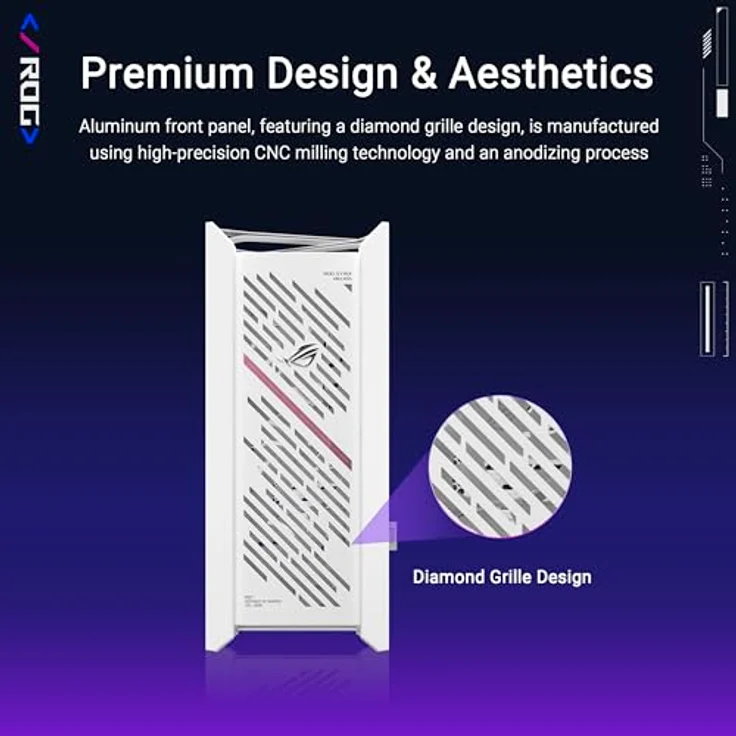 ASUS ROG Strix Helios II, Midi Tower Gehäuse, E-ATX, Weiß, gehärtetes Glas, RGB-Beleuchtung, optimales Kabelmanagement, Gaming – Bild 2