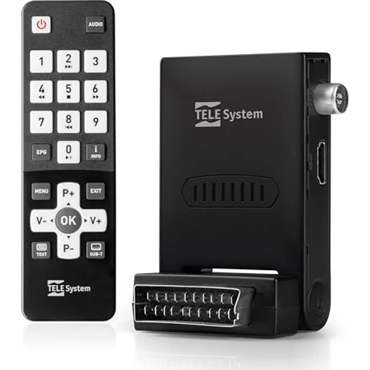 TELE System Mini Stealth, digitaler terrestrischer Decoder mit USB-Mediaplayer und HDMI-Ausgang, Autoscan und LCN-Funktion – Bild 1