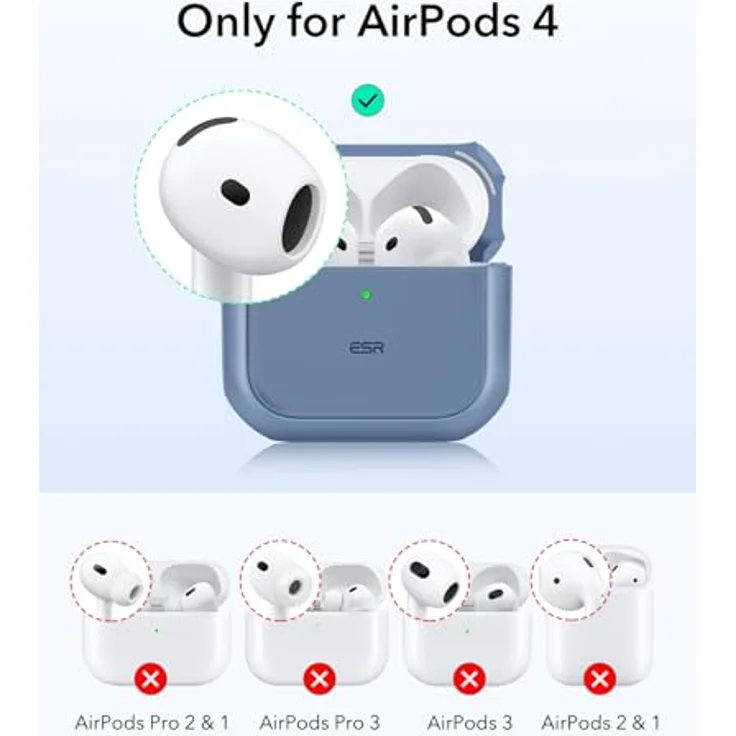 ESR Orbit Hybrid Hülle für AirPods 4 Gen (2024) – Marineblau, kompatibel mit USB-C, Sturzschutz, MagSafe bereit, mit Handschlaufe, unterstützt kabelloses Laden – Bild 2