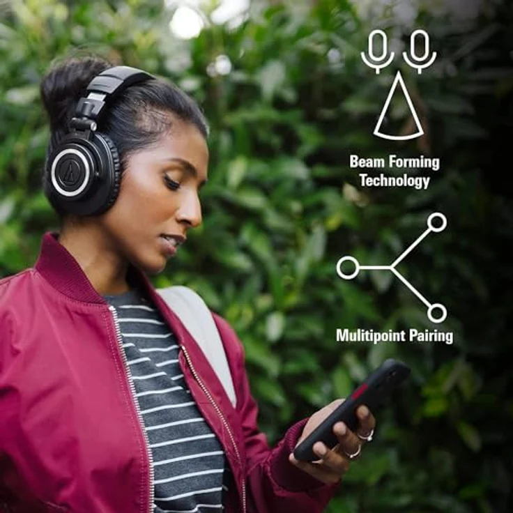 Audio-Technica ATH-M50xBT2, Kabellose Over-Ear-Kopfhörer mit 50 Stunden Akkulaufzeit, Schwarz – Bild 4