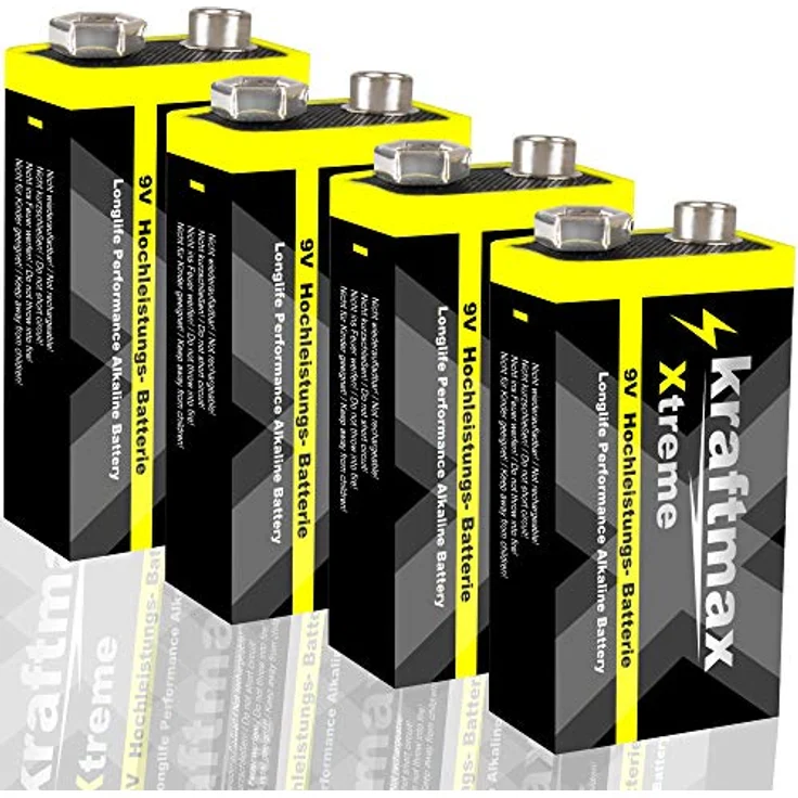 kraftmax 4er Pack Xtreme 9V Block Hochleistungs-Batterien für Rauchmelder, Longlife, Alkaline, 50g – Bild 2