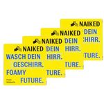 NAIKED 4x Spülseife (80g), biologisch abbaubares festes Spülmittel mit frischem Zitrusduft, handgemacht in Deutschland, plastikfrei