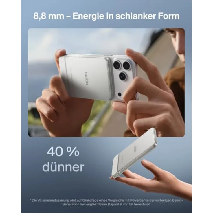 Belkin UltraCharge Pro Semi-Solid-State Powerbank 5000mAh, MagSafe-kompatibel, 15W schnelles Laden – Bild 4