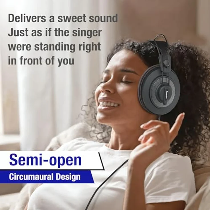 Superlux HD-668 B MKII, dynamische Studio-Kopfhörer, halboffen, 10-30.000 Hz Frequenzgang, 98 dB Kennschalldruck, abnehmbares Kabel, schwarz – Bild 7
