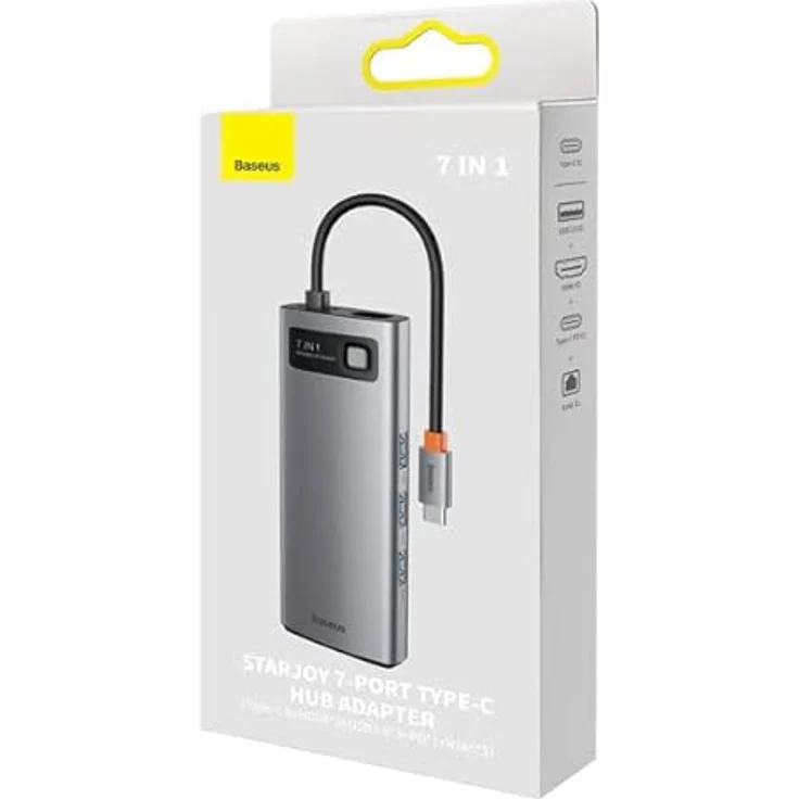 Baseus 7-in-1 Metal Gleam Series, USB-C auf 3 x USB 3.0 + 2 x HDMI + USB-C PD + Ethernet RJ45 – Bild 3