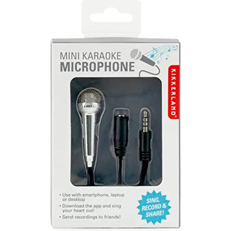 Kikkerland Mini Karaoke, Mikrofon mit 3,5-mm-Anschluss