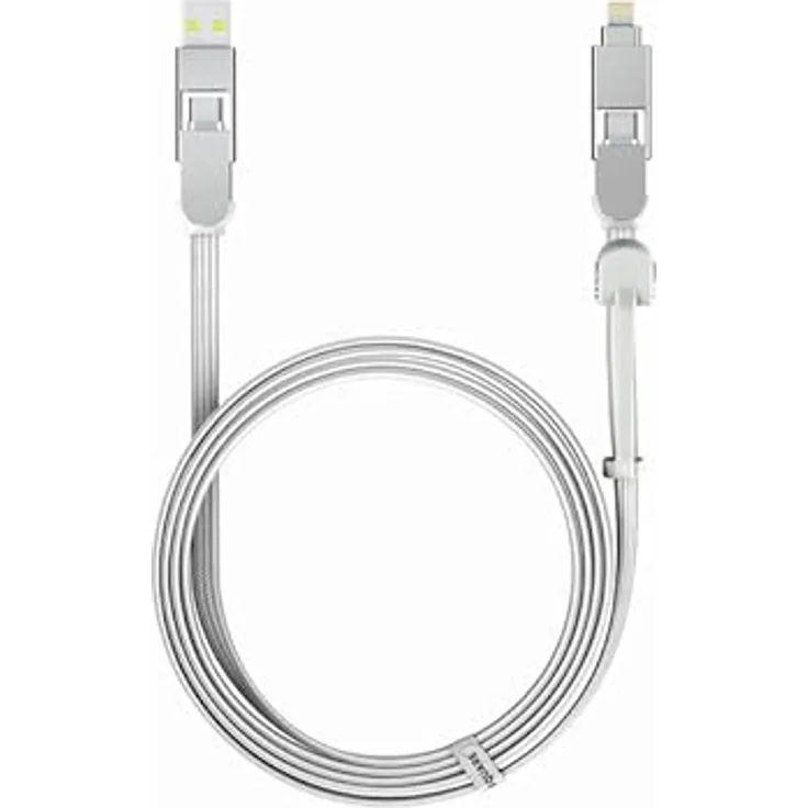 Rolling Square inCharge XL 2 m, Ladekabel, USB-A,C/Mikro-USB/Lightning, weiß
