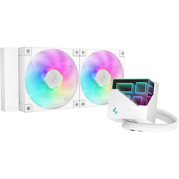 Deepcool LT240 WH ARGB, All-in-One CPU Wasserkühler mit 2400 U/min, RGB-Beleuchtung, Weiss