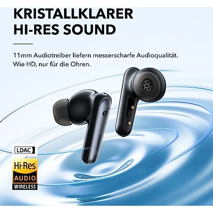 soundcore by Anker Liberty 4 NC Bluetooth-Kopfhörer mit Geräuschunterdrückung, 98,5% Noise Cancelling, Adaptive Geräuschunterdrückung für Ohren und Umgebung, Hi-Res Sound, 50H Wiedergabe (Schwarz) – Bild 4