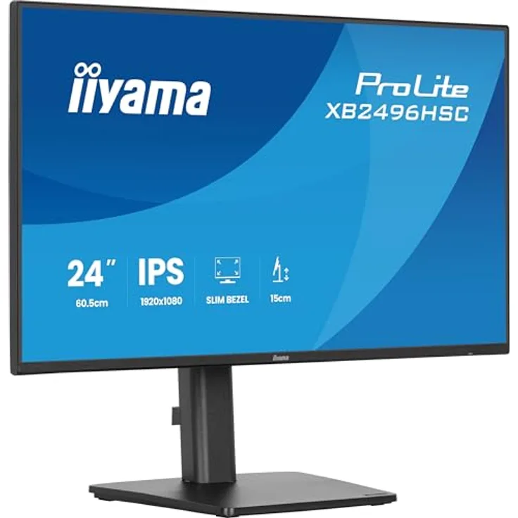 iiyama ProLite XB2496HSC-B1, 24" Monitor mit 144 Hz Bildwiederholfrequenz, höhenverstellbarem Standfuß und USB-C Anschluss