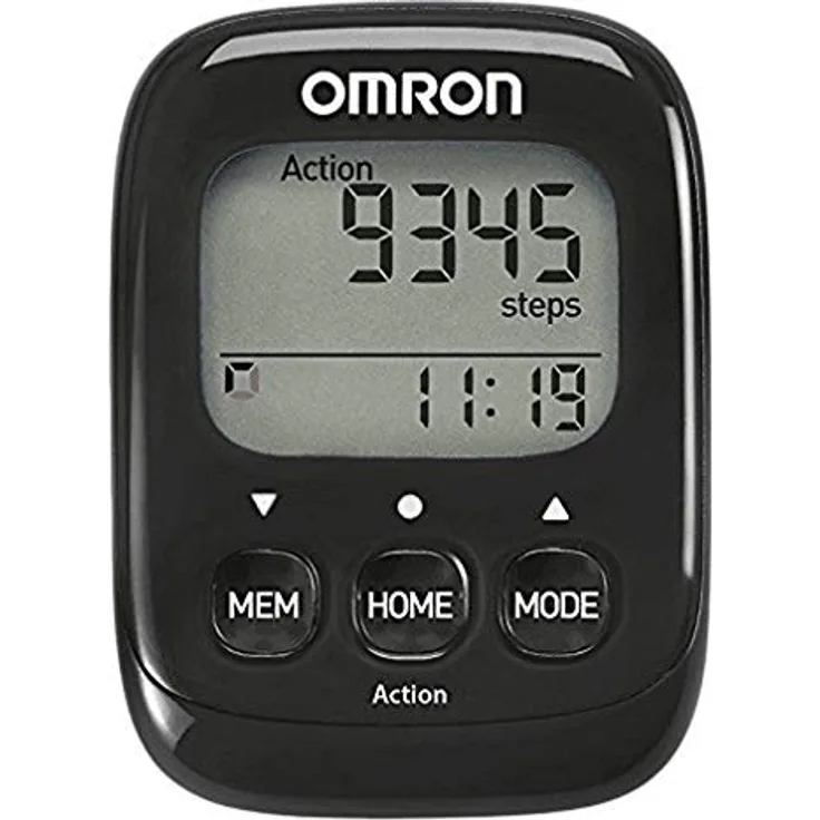 OMRON Schrittzähler Walking Style IV mit präzisem 3D Sensor zur Messung von Schritten, Entfernung, normalen und aeroben Schritten sowie verbrannten Kalorien