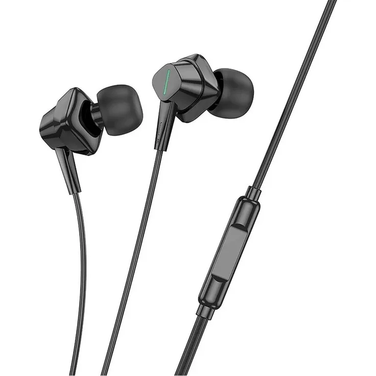 Hoco In-Ear Kopfhörer mit Mikrofon kompatibel mit iPhone 1,2 m Schwarz